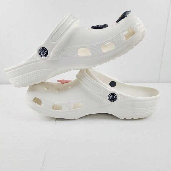 Crocs Women's Classic White Perforated Back Strap Slip-On Casual Clogs Size US 9 - Picture 2 of 9